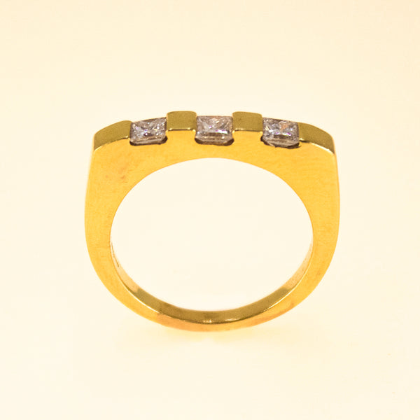 3 Stone Mens Gypsy Ring