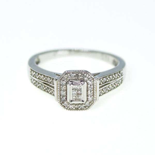 9ct White Gold diamond Ring