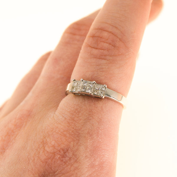 Princess Cut Diamond Trilogy ring