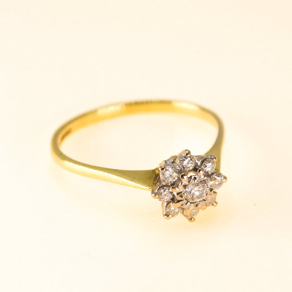 Diamond Flower Cluster Ring