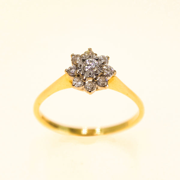 Diamond Flower Cluster Ring
