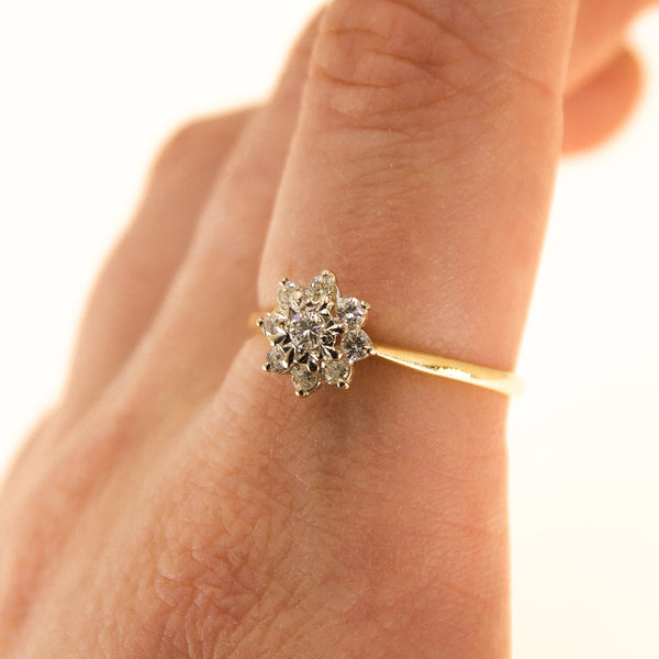 Diamond Flower Cluster Ring