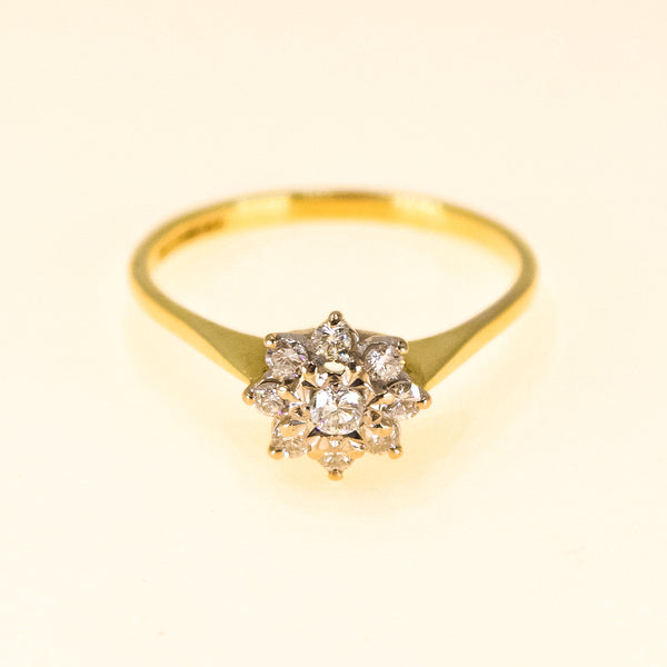 Diamond Flower Cluster Ring