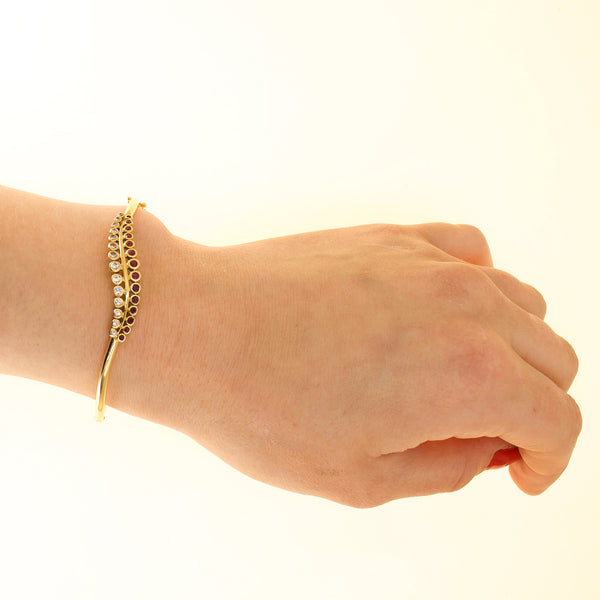 18k Ruby and Diamond Bangle