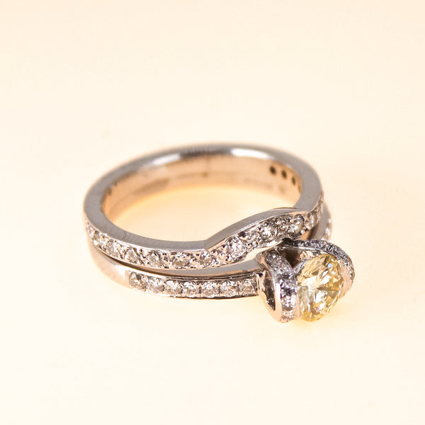 Platinum 0.50ct Diamond Ring Set