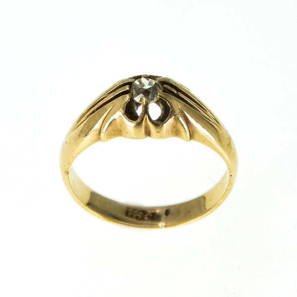18k Gold Old Cut Diamond Ring