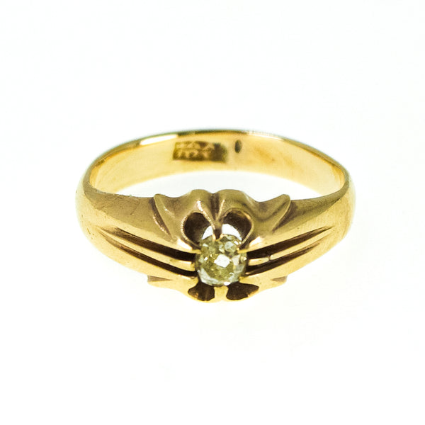 18k Gold Old Cut Diamond Ring