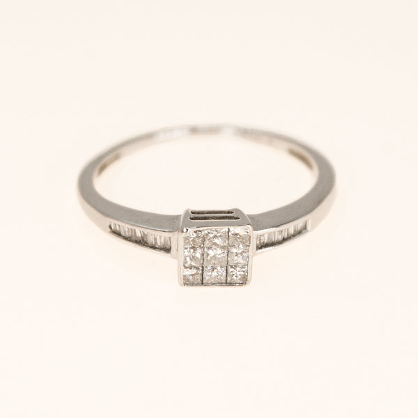 18k Gold Princess Cut Diamond Ring
