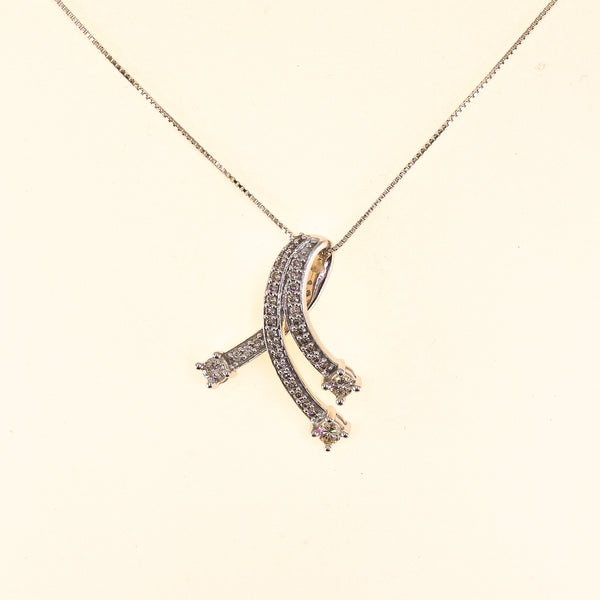 18k Diamond CrossOver Necklace Pre owned