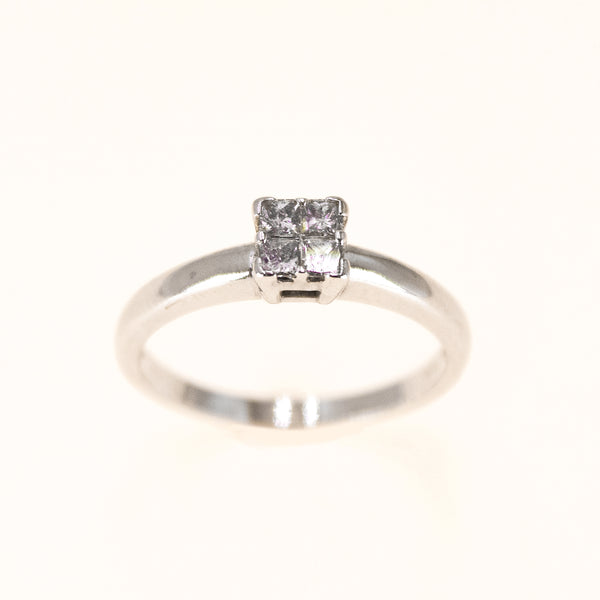 18k Gold 0.50ct Princess-Cut Diamond ring Pre owned