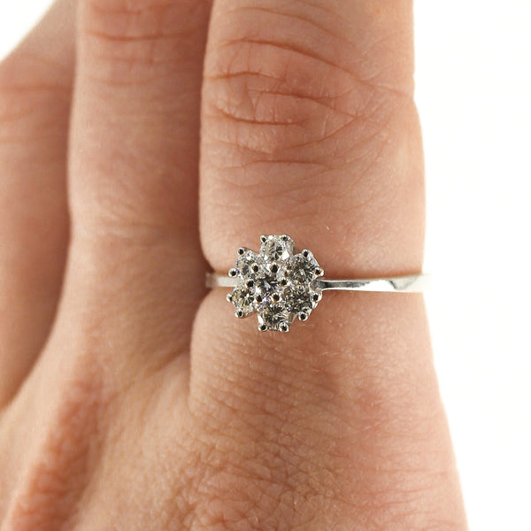 Second Hand Diamond Flower Cluster Ring